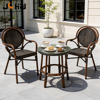 Chaise de jardin empilable moderne personnalisable en alliage d'aluminium pour restaurant, terrasse, villa et parc – Fauteuil de repas commercial d'extérieur