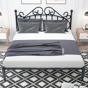 Tempat tidur besi Modern sederhana, 1.5 meter 1.8 ganda, jaring tempat tidur besi putri merah bingkai Nordik Tunggal 1.2m - Product Image 5