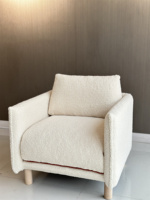 Fauteuil en bois blanc de style européen avec une sensation de plume plus douce, extensible et sectionné pour le salon, la chambre et l'école.