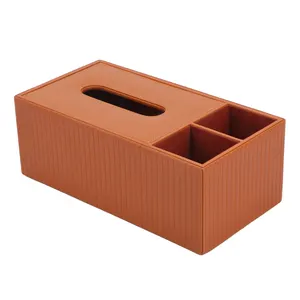 Manyetik alt dekoratif Pu doku kutusu ile özel küp doku kutu tutucu masa araba siyah kare deri doku kutusu kapağı