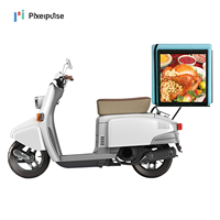 Boîte de livraison LED pour moto Pixelpulse 4G GPS, extérieure, avec écran LED pour la nourriture et la publicité, pour les vélos de livraison et de plats à emporter