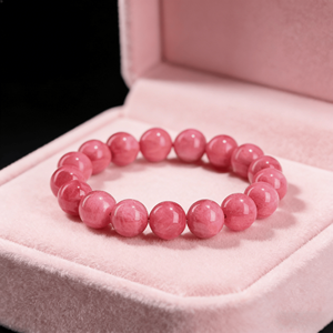 צמיד חרוזים עגולים מאבן ורדרדה טבעית מתכוונן, אופנתי, פשוט, אנרגטי, פנג שואי, אביזר קריסטל - Product Image 2