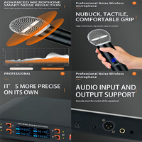 MIM-HX4 Système de Microphone sans Fil de Haute Qualité 4 en 1, Microphone Portable pour Karaoké, Chant et Discours