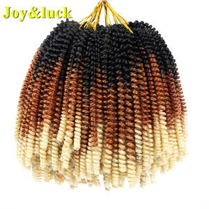 30 strengen groothandelsprijs synthetisch haar extensie 12 inch ombre kinky krullend haakwerk vlechten kleur spring twist haar - Product Image 2