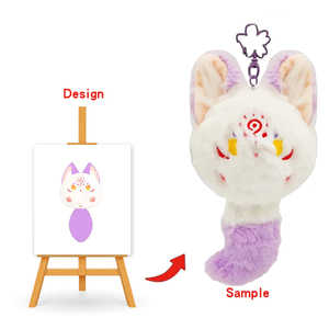 Großhandel Soft Kawaii Custom Tier Plüsch tier Schlüssel bund Plüsch Schlüssel bund Tier - Product Image 5
