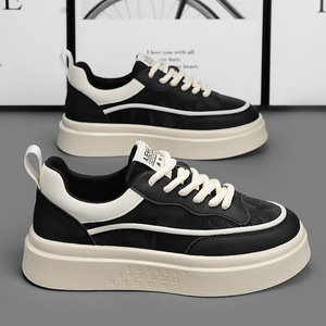 Chaussures de skate pour hommes de luxe OEM, design color block, tige basse, semelle épaisse, augmentant la taille, baskets de sport décontractées polyvalentes - Product Image 3
