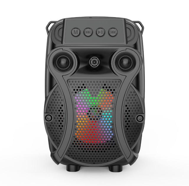 New LED Light Cylinder Speaker Subwoofer Karaoke with Microphone Wireless Bluetooth Speaker Home Audio