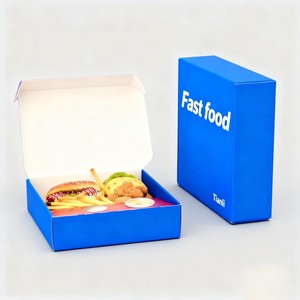 Boîte d'emballage alimentaire jetable de luxe noire personnalisée, boîte en papier pour fast-food, poulet frit, hamburgers, frites, boîte à sauce - Product Image 6
