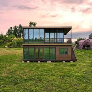 Villa di Lusso a 2 Piani in Container Moderno con Pareti in Vetro, Casa Prefabbricata Modulare Duplex per <span class=keywords><strong>Resort</strong></span>, Hotel, Edifici per Uffici - Product Image 4