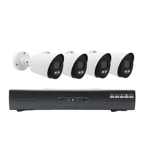 工厂1080P DVR套件彩色夜视4CH闭路电视室内AHD监控系统安全摄像系统