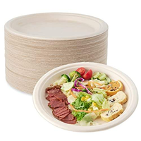 Plato Desechable Ecológico y Compostable de Bagazo, Redondo Clásico, para Fiestas, Restaurantes, Servicios de Comida y Catering