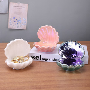 Yuxing Ceramic Seashell Jewelry Box With Led <b>Light</b> For Bedroom Decorative Storage - Product Image 2