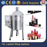 Machines de remplissage de rouge à lèvres, mélangeur à pales motorisé en acier inoxydable, machine de mélange de gloss à lèvres avec trémie de 15 L