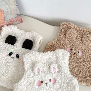 Gilet pour enfants avec motif <span class=keywords><strong>de</strong></span> dessin animé, manteau en polaire épais pour l'hiver, fermeture à boutons en corne, ceinture décorative, collection 2025 - Product Image 3