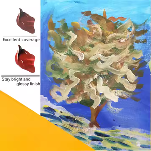 ईबोर पेशेवर गुणवत्ता गैर विषैले ऐक्रेलिक पेंट सेट में 24 पैक 12 मिली पेंट और वयस्कों और बच्चों के लिए 3 आर्ट ब्रश शामिल हैं। - Product Image 6