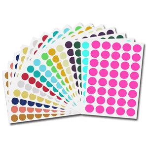 Etiquetas autoadhesivas con puntos circulares, pegatinas de colores redondos, venta al por mayor, precio más bajo