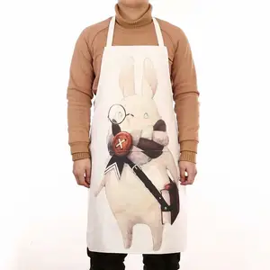 Customized Aprons Canvas Cotton 100%polyester Aprons Kitchen Cotton Woman Kitchen Chef Cooking Baking Apron For Restaurants