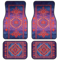 Tapis de sol de voiture imperméables en nylon/acrylique, antidérapants et rembourrés, 4 pièces, imprimé floral persan rétro bohème, personnalisables en gros, adaptés aux animaux domestiques