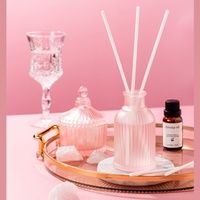 Coffret Cadeau Rose Personnalisé pour la Saint-Valentin : Diffuseur d'Huiles Essentielles en Pierre de Cristal et Ensemble Diffuseur à Bâtonnets – Vente en Gros