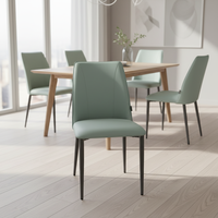 Chaise de salle à manger en cuir et acier inoxydable, style italien, européen, nordique, moderne, luxueux et minimaliste, pour table à manger - Vente en gros de meubles