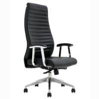 Chaise de bureau visiteur moderne noire de conférence ergonomique