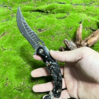 Couteau pliant tactique AL Dent Damascus, marteau à main, ergonomique, collectionneur, poudre de cuivre, fibre de carbone, EDC haut de gamme, couteau de poche