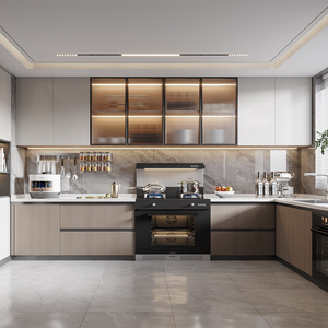 Meubles de cuisine modulaires de luxe attrayants avec panneaux en mélamine, design personnalisé, finition brillante, garde-manger, garantie <span class=keywords><strong>5</strong></span> ans - Product Image 4