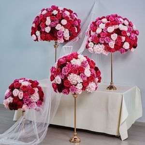 Flores Artificiales de Seda para Decoración de Bodas, Rosas, Hortensias, Hechas a Mano, Modernas, Rojas, Ecológicas, Entrega Rápida, <span class=keywords><strong>Arreglos</strong></span> para Piso - Product Image 2