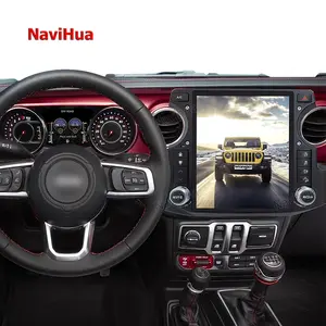 NAVIHUA Auto Radio Stéréo Écran Vertical Lecteur DVD Android pour Tesla Style Jeep Wrangler Rubicon 2018-2021