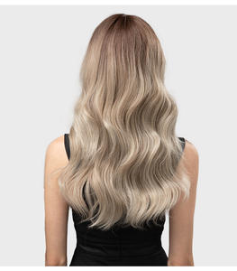วิกผมยาวลอนคลื่นน้ำสีเข้มสำหรับผู้หญิง ทนความร้อนได้ วิกผมแบบเต็มศีรษะ สไตล์ยุโรปอเมริกัน เส้นใยทนความร้อนสูง 100% - Product Image 3