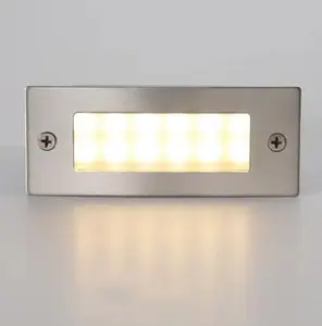 Iluminação retangular para escada, led, para áreas externas, escada, para áreas externas, retangular, fundida, de aço inoxidável, para paisagem, jardim, estacionamento