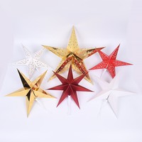 Lanterne d'étoile en papier de décoration suspendue de Noël imprimée à 9 pointes personnalisée