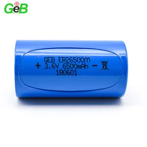 C Kích Thước ER 26500M Pin Lithium Ion Sơ Cấp 3.6V 6500Mah 26500 Pin Li-SoCl2 Không Sạc Được Có Đầu Nối Cho Đồng Hồ Nước