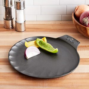 Poêle à griller et à servir en fonte à revêtement antiadhésif résistant, compatible four, noir - Product Image 5