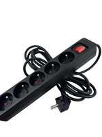 Cable de Extensión de Alta Calidad con Enchufe Francés de 250V y 5 Tomas, Cable de Cobre de 1.5m/3m/5m, Regleta de Alimentación 3x1.0 16A SDK con Autoprueba