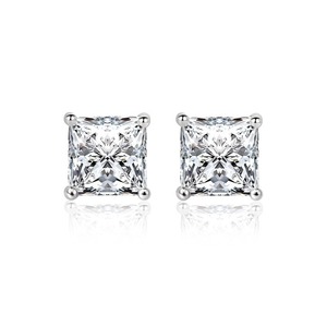 SGARIT - Pendientes <span class=keywords><strong>de</strong></span> <span class=keywords><strong>Aro</strong></span> con Diamantes Cultivados en Laboratorio, Corte Princesa, Certificado IGI, 0.5 ct, 0.7 ct, 1 ct, 2 Quilates, <span class=keywords><strong>Oro</strong></span> <span class=keywords><strong>de</strong></span> 18 Quilates, Venta al por Mayor - Product Image 1