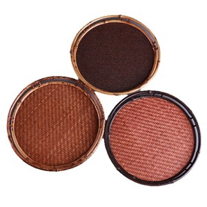 Bamboo Round Tray Traditional Chinese Tea Ceremony Accessory Eco-Friendly Storage Plate - Product Image 5