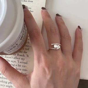 S925 Sterling Silver Heart Shaped <b>Open</b> <b>Ring</b> For Women Simple Elegant Design Everyday Wear Jewelry - Product Image 3