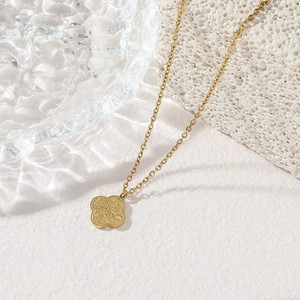 Paciencia <span class=keywords><strong>confianza</strong></span> gratitud trébol Ramadán encanto amuleto Corán islámico colgante de acero inoxidable joyería de moda collares mujeres - Product Image 4