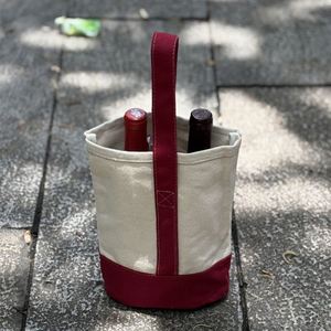Bolsa de Lona Personalizada al por Mayor con Logotipo, para 2 Botellas de Vino, con Asa, para Regalo - Product Image 2