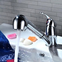Robinet de lavabo en laiton sans contact, style classique moderne, poignée unique, col long, douchette pluie, montage sur plan, mitigeur extractible