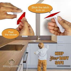 Verrous de sécurité pour enfants sans perçage, pour tiroirs, placards et armoires en plastique, sécurisation des meubles pour bébés - Product Image 6