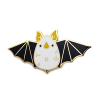 Épinglette en émail personnalisée en métal, motif chauve-souris à grandes oreilles, émail dur, badge de chapeau, épingles de revers, technique de placage, gravure, couleur personnalisée