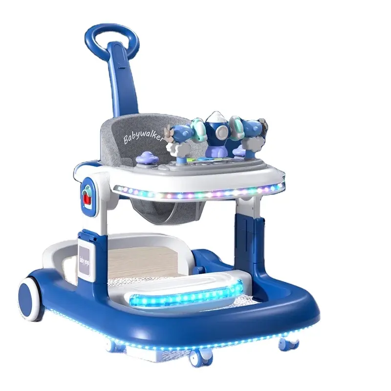 Music light anti-rollover and O-leg early education music light convertible multi-function multi-mode electric baby walker