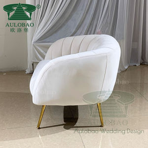 Meubles de salon confortable canapé de mariage élégant en velours blanc pour mariée - Product Image 3