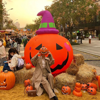 Gonflables pour Halloween Décoration Extérieure Citrouille Gonflable Géante Chat Noir Faire sauter Halloween Décoration Gonflable pour l'Extérieur