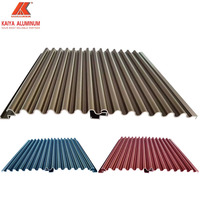 Panneaux de revêtement muraux extérieurs en métal Panneaux muraux cannelés en aluminium à grains de bois imperméables et résistants aux UV