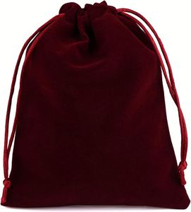 13x18cm Velvet Drawstring <b>Bags</b> Fashionable Red Wine Pouch for Perfume Jewelry Gift Packaging - Product Image 2