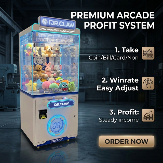 Claw Machine for Game Shop Commercial Plush Toy Catcher Grabber Crane Custom POS NFC Pay Coin Bill Acceptor POS Reader Coin Coin