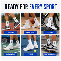 Chaussettes de sport athlétiques en jacquard tricoté personnalisées, chaussettes de sport en coton pour hommes, chaussettes de sport tricotées pour le basketball